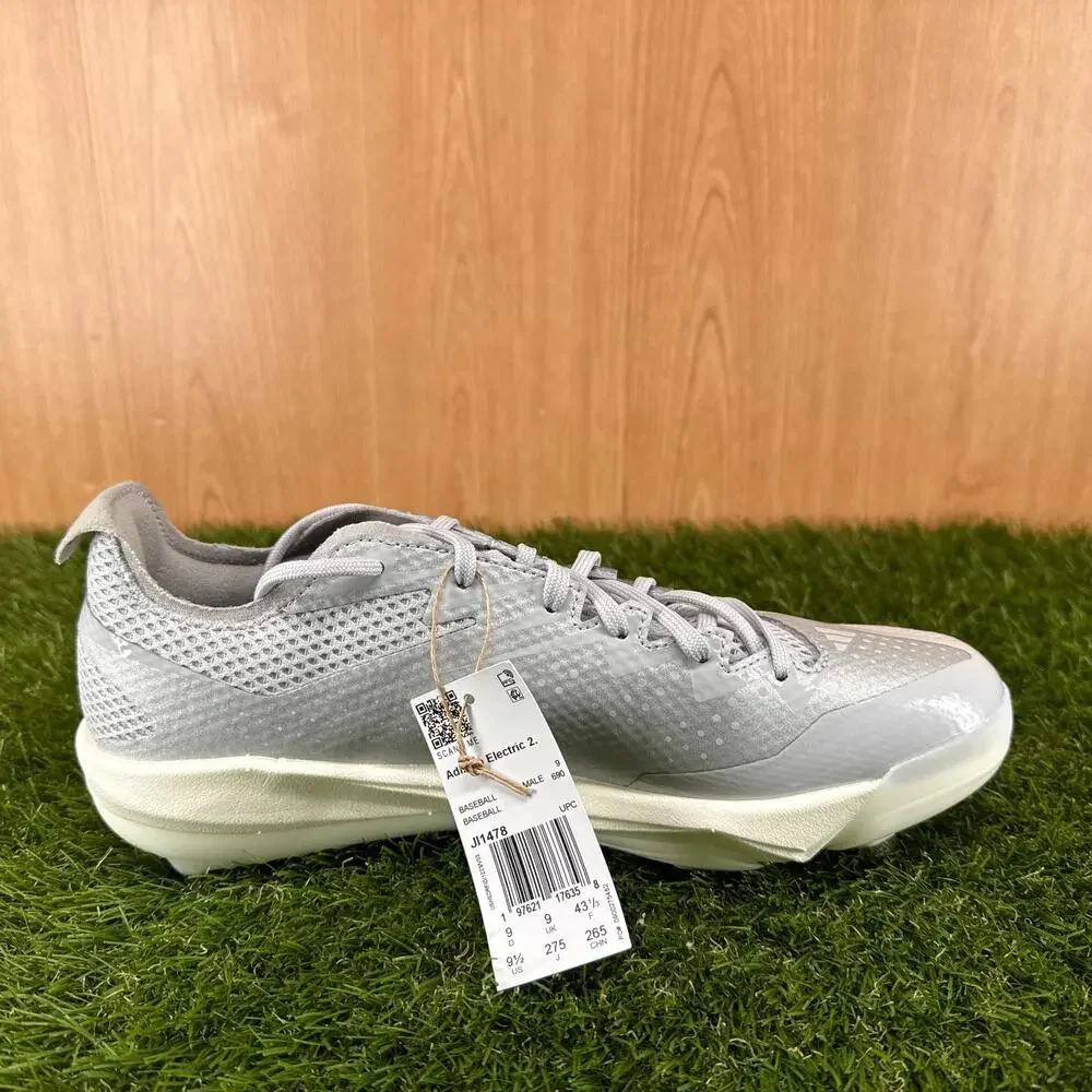 adidas Adizero Electric 2.0 Grey Silver Metallic Baseball Cleats JI1478 Size 9.5